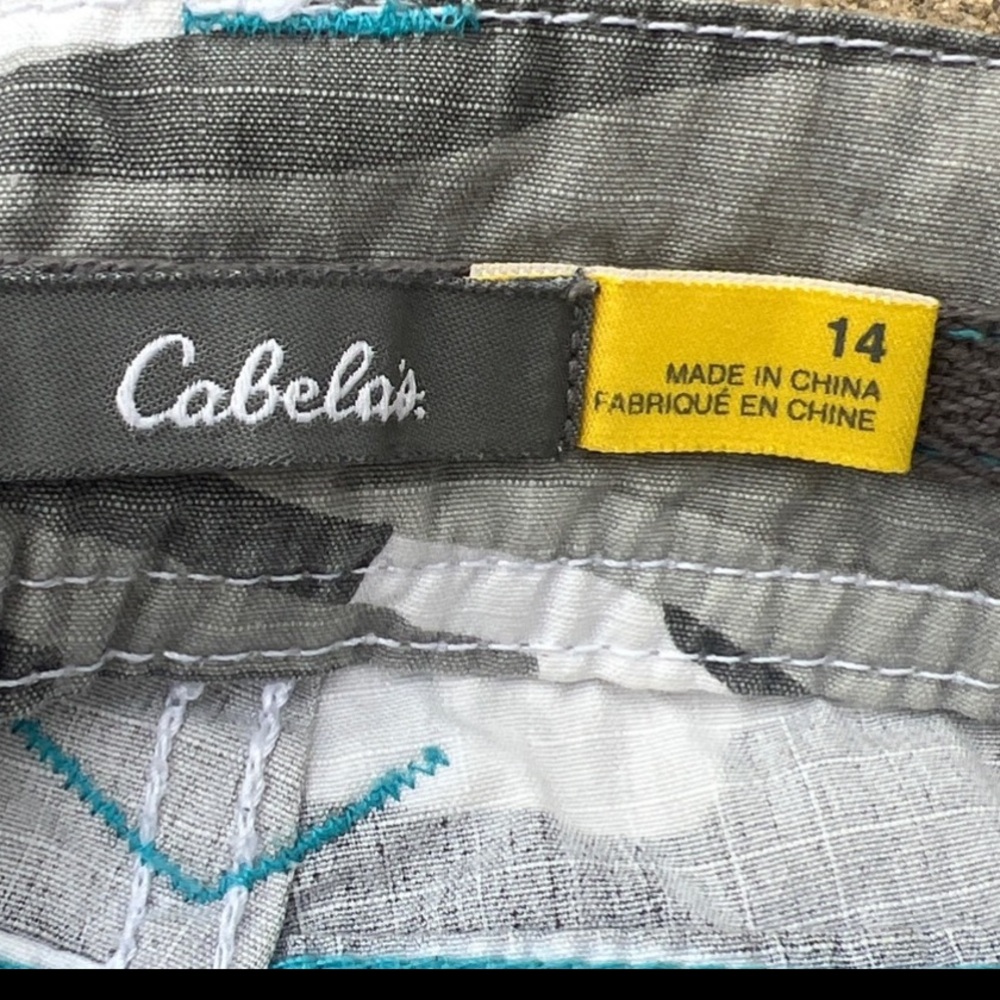Cabela's Grey Camo Roll up Hiking Cargo Pants Women's Size 14 - Picture 9 of 9
